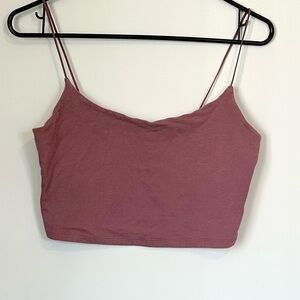Aeropostale Dusty Rose Seriously Soft Cropped Bungee Cami - Size: Large